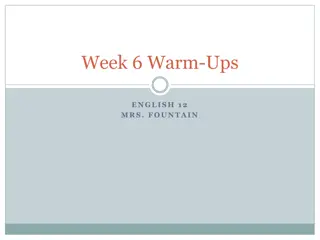 English 12 Mrs. Fountain Week 6 Warm-Ups Summary