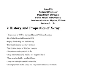 History and Properties of X-rays in Condensed Matter Physics