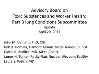 Update on Lung Conditions Subcommittee of Advisory Board on Toxic Substances and Worker Health