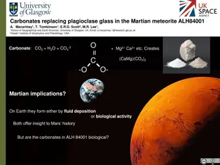 Carbonates Replacing Plagioclase Glass in Martian Meteorite ALH84001