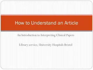 Critical Appraisal in Clinical Papers: A Guide by University Hospitals Bristol