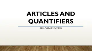 Articles and Quantifiers in English Grammar