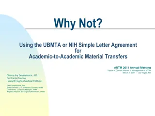 Academic Material Transfers: UBMTA vs. NIH SLA