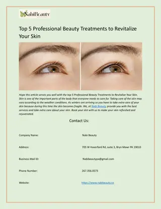 Top 5 Professional Beauty Treatments to Revitalize Your Skin