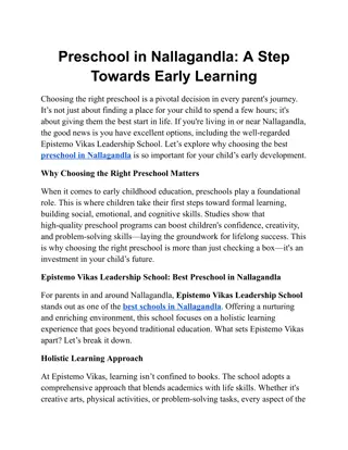 Preschool in Nallagandla_ A Step Towards Early Learning