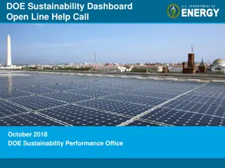 DOE Sustainability Dashboard Update and Reporting Schedule Overview