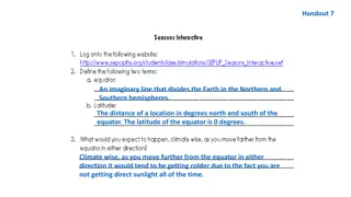 Understanding Earth's Hemispheres and Seasons