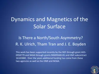 Dynamics and Magnetics of the Solar Surface: North/South Asymmetry Study