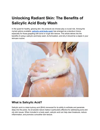 The Benefits of Salicylic Acid Body Wash