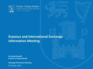 Trinity College Dublin Erasmus and International Exchange Information Meeting Overview