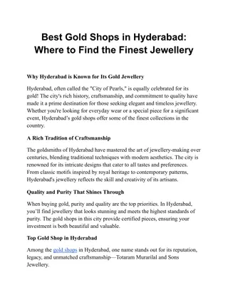 Best Gold Shops in Hyderabad_ Where to Find the Finest Jewellery