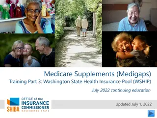 SHIBA Medicare Supplements Training Update July 2022