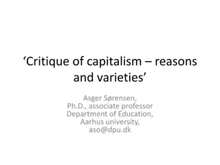 Critique of Capitalism: Reasons and Varieties by Asger Sørensen, Ph.D.