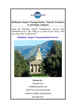 Redlands Airport Transportation - Smooth Transfers to All Major Airports