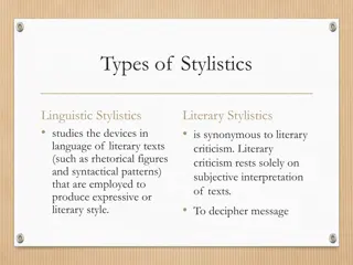 Linguistic and Literary Stylistics