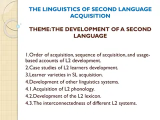 Linguistics of Second Language Acquisition: Exploring Interlanguage Development