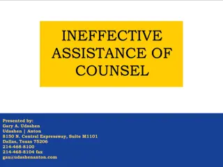 Overview of Strickland v. Washington and Ineffective Assistance of Counsel