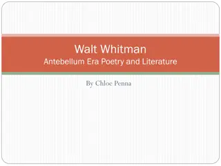 Walt Whitman: Poetry and Legacy in the Antebellum Era