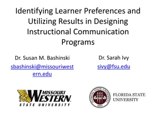 Learner Preferences for Effective Communication Programs