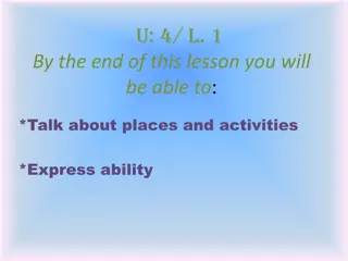 Exploring Places and Activities: Learn to Express Ability