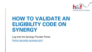 Guide to Validating Eligibility Codes on Synergy Provider Portal