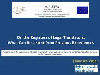 Insights on Legal Translators Registers