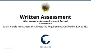 Written Assessment for Accomplishment Record Training