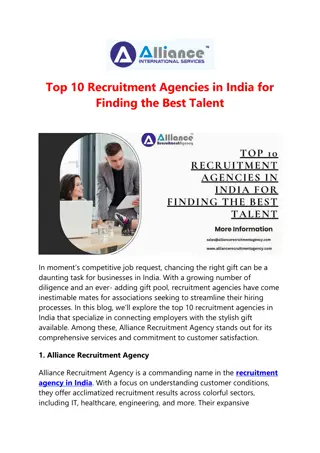 Top 10 Recruitment Agencies in India for Finding the Best Talent