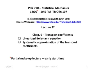 Linearized Boltzmann Equation in Statistical Mechanics