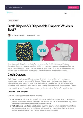 Cloth Diapers vs Disposable Diapers  Pros, Cons, and Comparison