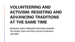 Navigating the Intersection of Volunteering and Activism: Resisting and Advancing Traditions