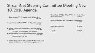 StreamNet Steering Committee Meeting Update - Nov 10, 2016