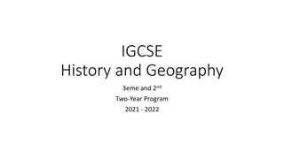 IGCSE Two-Year Program Overview for History and Geography 2021 - 2022