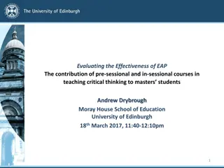 Effectiveness of EAP in Teaching Critical Thinking to Masters Students