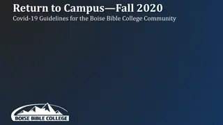 Boise Bible College Fall 2020 Covid-19 Guidelines