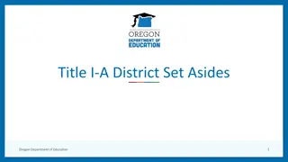 Understanding Title I-A District Set-Asides by Oregon Department of Education