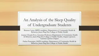 Analysis of Undergraduate Students' Sleep Quality