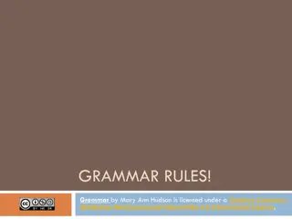 Grammar Rules by Mary Ann Hudson - A Guide to Proper Capitalization and Punctuation