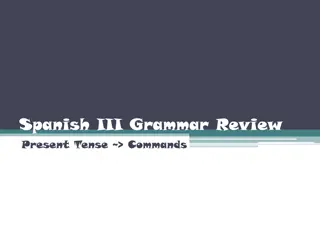 Spanish III Grammar Review: Present Tense Commands