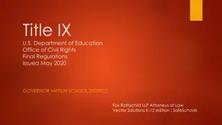 Evolution of Title IX Regulations: From Athletics to Addressing Sexual Harassment in K-12 Education