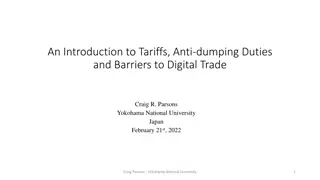 Tariffs, Anti-dumping Duties, and Trade Barriers