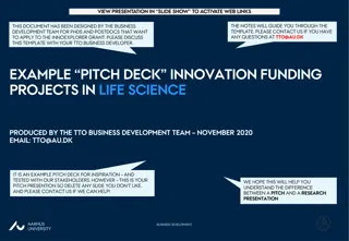 Innovation Funding for Life Science Projects Pitch Deck