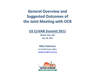 Joint Meeting Summary: OCB US CLIVAR Summit 2011