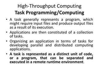 Overview of Task Computing in Parallel and Distributed Systems