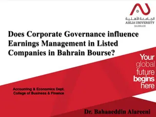 Influence of Corporate Governance on Earnings Management in Bahrain Bourse