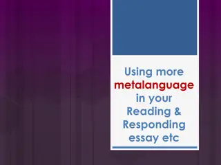 Analyzing Texts: Constructing Meaning with Metalanguage