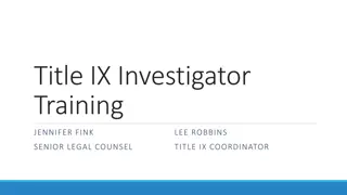 Title IX Investigator Training Overview