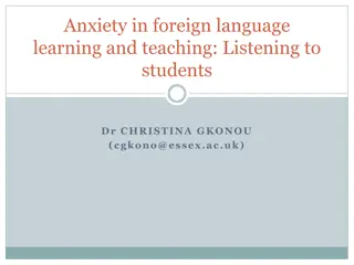 Language Anxiety in Foreign Language Learning and Teaching