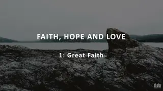 Lessons on Faith, Hope, and Love