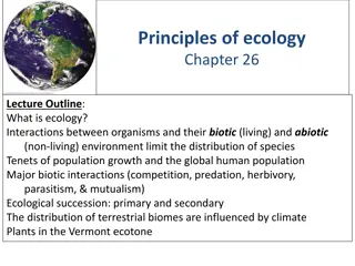 Ecology: Interactions, Distribution, and Population Dynamics